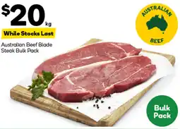Woolworths Australian Beef Blade Steak Bulk Pack offer