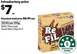 Woolworths ReFIL Flavoured Snack Bars Pk 4 offer
