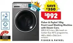 Harvey Norman Fisher & Paykel Front Load Washing Machine with Steam Care. offer