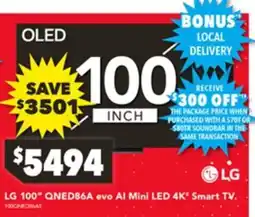 Harvey Norman LG 100" QNED86A evo Al Mini LED 4K Smart TV offer