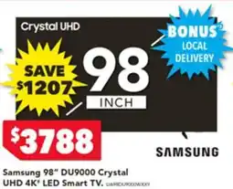 Harvey Norman Samsung 98" DU9000 Crystal UHD 4K* LED Smart TV offer