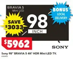 Harvey Norman Sony 98" BRAVIA 5 4K HDR Mini-LED TV offer