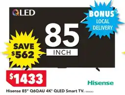 Harvey Norman Hisense 85" Q6QAU 4K" QLED Smart TV offer