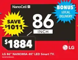 Harvey Norman LG 86" NANO80A 4K LED Smart TV offer