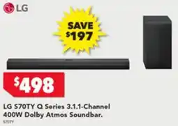 Harvey Norman LG S70TY Q Series 3.1.1-Channel 400W Dolby Atmos Soundbar offer