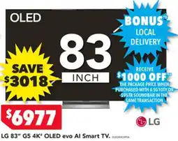 Harvey Norman LG 83" G5 4K OLED evo Al Smart TV offer