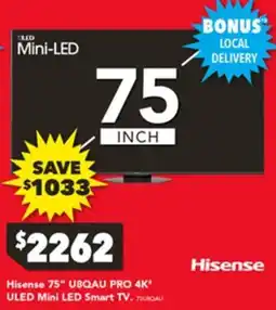 Harvey Norman Hisense 75" U8QAU PRO 4K' ULED Mini LED Smart TV offer