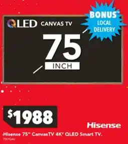 Harvey Norman Hisense 75" CanvasTV 4K QLED Smart TV offer