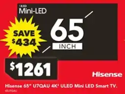 Harvey Norman Hisense 65" U7QAU 4K ULED Mini LED Smart TV offer
