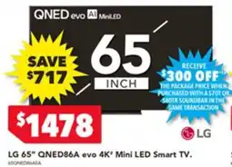 Harvey Norman LG 65" QNED86A evo 4K' Mini LED Smart TV offer