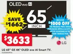 Harvey Norman LG 65" G5 4K' OLED evo Al Smart TV offer
