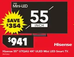 Harvey Norman Hisense 55" U7QAU 4K' ULED Mini LED Smart TV offer