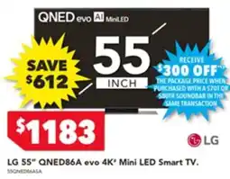 Harvey Norman LG 55" QNED86A evo 4K Mini LED Smart TV offer