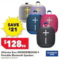 Harvey Norman Ultimate Ears WONDERBOOM 4 Portable Bluetooth Speaker offer