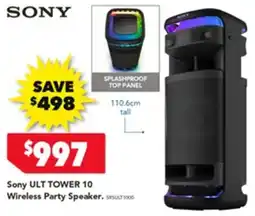 Harvey Norman Sony ULT TOWER 10 Wireless Party Speaker offer