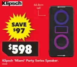 Harvey Norman Klipsch 'Miami' Party Series Speaker offer