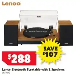 Harvey Norman Lenco Bluetooth Turntable with 2 Speakers offer