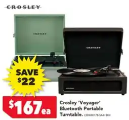 Harvey Norman Crosley 'Voyager' Bluetooth Portable Turntable offer