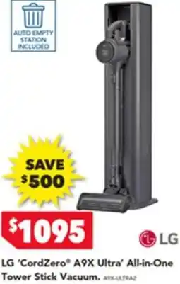 Harvey Norman LG CordZero A9X Ultra All-in-One Tower Stick Vacuum offer
