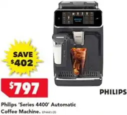 Harvey Norman Philips Series 4400 Automatic Coffee Machine offer