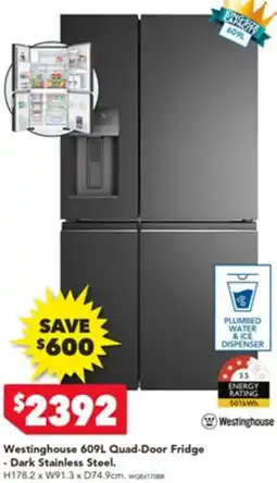 Harvey Norman Westinghouse Quad-Door Fridge offer