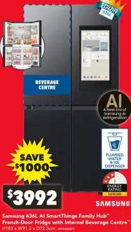 Harvey Norman Samsung Al SmartThings Family Hub French-Door Fridge with Internal Beverage Centre offer