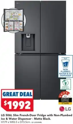 Harvey Norman LG Slim French-Door Fridge with Non-Plumbed Ice & Water Dispenser offer