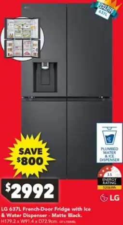 Harvey Norman LG French-Door Fridge with Ice & Water Dispenser offer