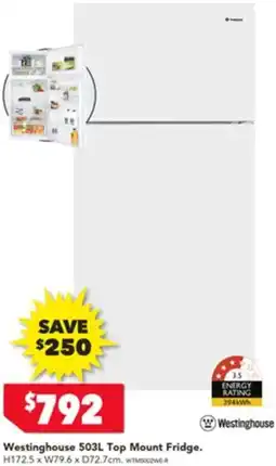Harvey Norman Westinghouse Top Mount Fridge offer