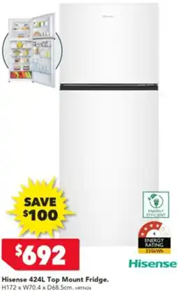 Harvey Norman Hisense Top Mount Fridge offer