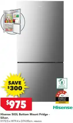 Harvey Norman Hisense Bottom Mount Fridge offer