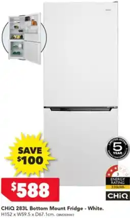 Harvey Norman CHIQ Bottom Mount Fridge offer