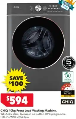 Harvey Norman CHiQ Front Load Washing Machine offer