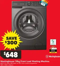 Harvey Norman Westinghouse Front Load Washing Machine offer