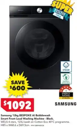 Harvey Norman Samsung BESPOKE Al Bubblewash Smart Front Load Washing Machine offer