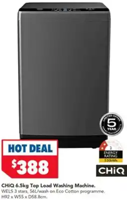 Harvey Norman CHIQ Top Load Washing Machine offer