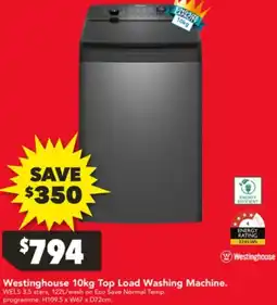 Harvey Norman Westinghouse Top Load Washing Machine offer
