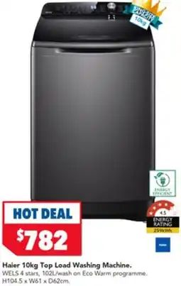 Harvey Norman Haier Top Load Washing Machine offer