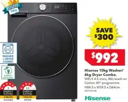 Harvey Norman Hisense Washer/ 6kg Dryer Combo offer