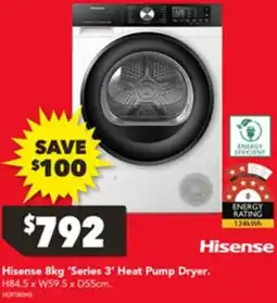 Harvey Norman Hisense Heat Pump Dryer offer