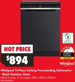 Harvey Norman Whirlpool Freestanding Dishwasher offer