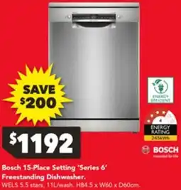 Harvey Norman Bosch Freestanding Dishwasher offer