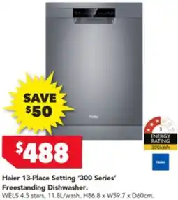 Harvey Norman Haier Freestanding Dishwasher offer