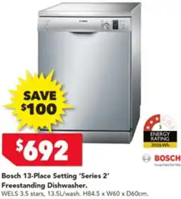 Harvey Norman Bosch Freestanding Dishwasher offer