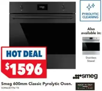 Harvey Norman Smeg Classic Pyrolytic Oven offer