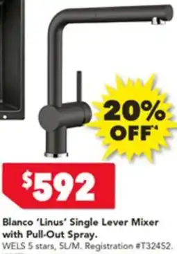Harvey Norman Blanco Linus Single Lever Mixer with Pull-Out Spray offer