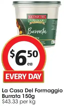 Coles La Casa Del Formaggio Burrata offer
