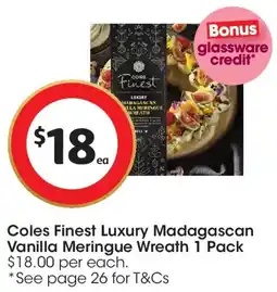 Coles Coles Finest Luxury Madagascan Vanilla Meringue Wreath offer