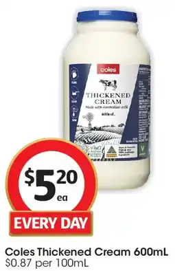 Coles Coles Thickened Cream offer