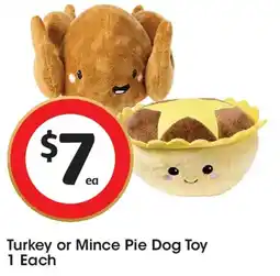 Coles Turkey or Mince Pie Dog Toy offer